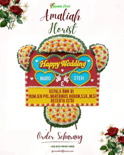 Karangan Papan Bunga Pernikahan di Beduyut